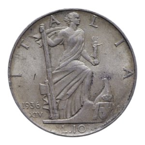 reverse: VITT. EMANUELE III (1900-1943) 10 LIRE 1936 IMPERO AG. 10,04 GR. SPL-FDC (COLPI AL BORDO)