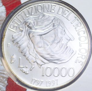 reverse: 10000 LIRE 1997 TRICOLORE AG. 22 GR. IN FOLDER FDC