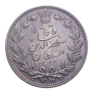 obverse: IRAN 5000 DINARS 1320 (1902) AG. 22,85 GR. qSPL