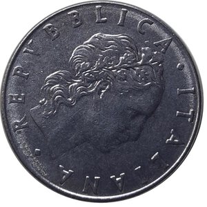 obverse: 50 lire 1986 asse spostato 80 gradi