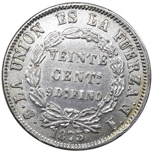 obverse: Bolivia 20 centavos argento 1875