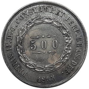 obverse: Brasile 500 reis argento 1865