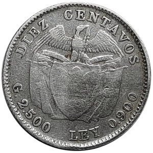 obverse: Colombia 10 centavos argento 1938
