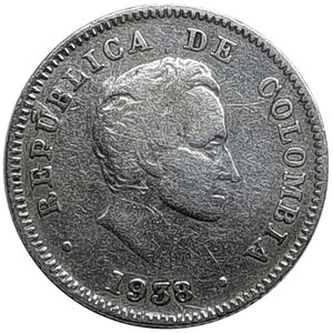 reverse: Colombia 10 centavos argento 1938