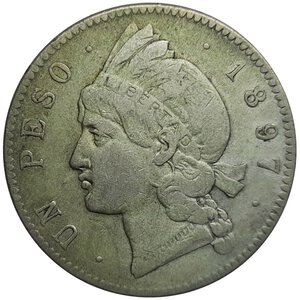 reverse: Repubblica dominicana 1 Peso argento 1897 RARA