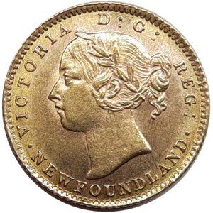 reverse: New Foundland , Victoria , 2 Dollars oro 1882