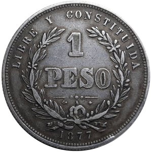 obverse: Uruguay ,1 peso argento 1877  RARA