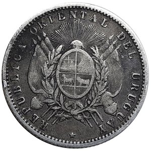 reverse: Uruguay ,20 centesimos  argento 1877  