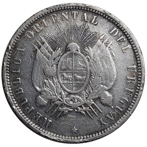 reverse: Uruguay ,50 centesimos  argento 1877  RARA