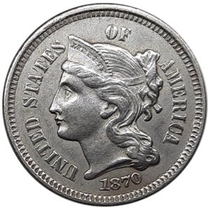 reverse: U.S.A. 3 cents 1870