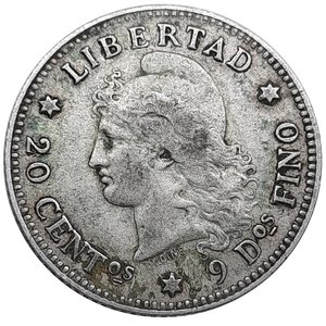 reverse: ARGENTINA 20 Centavos argento 1882