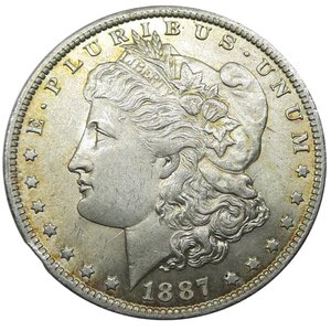 reverse: U.S.A. Morgan Dollar argento 1887 O   Colpo al diritto altrimenti spl+