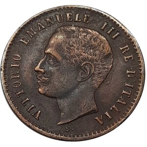 reverse: Vittorio Emanuele III 2 Centesimi Valore 1906, Frattura di conio