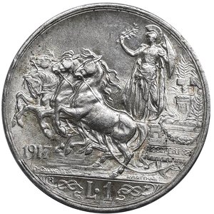 obverse: Vittorio Emanuele III 1 Lira Quadriga argento 1917 SPL