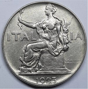 obverse: Vittorio Emanuele III Buono da 1 Lira 1923