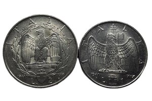 obverse: Vittorio Emanuele III 1-2 Lire Impero 1941 Non Comuni