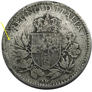 reverse: Vittorio Emanuele III 20 Centesimi esagono 1918 Esubero metallo