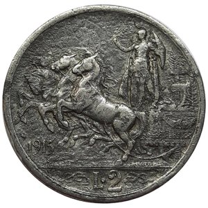 obverse: Vittorio Emanuele III , FALSO EPOCA 2 lire quadriga 1915