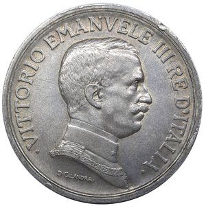 reverse: Vittorio Emanuele III ,  5 Lire Quadriga 1914 RARA  BB/SPL