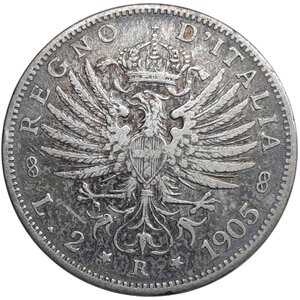 obverse: Vittorio Emanuele III ,  2 lire Aquila argento  1905