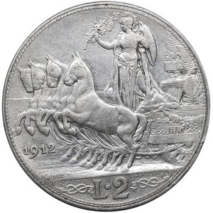 obverse: Vittorio Emanuele III ,  2 lire quadriga argento  1912