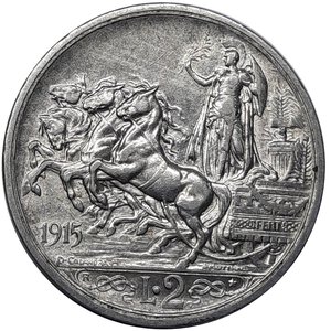 obverse: Vittorio Emanuele III ,  2 lire quadriga argento  1915