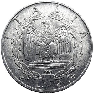 obverse: Vittorio Emanuele III  ,2 Lire Impero 1942 RARA