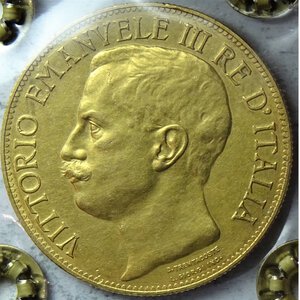 reverse: Vittorio Emanuele III ,  50 lire Cinquantenario Oro 1911 perizia SPL FDC