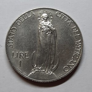 obverse: Vaticano Pio XI 1 Lira 1931