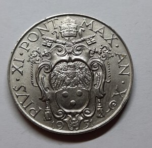 reverse: Vaticano Pio XI 1 Lira 1931