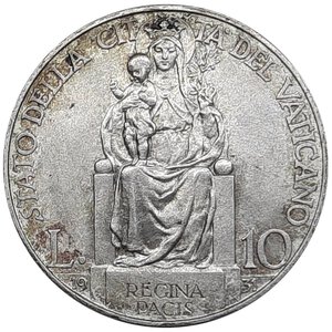 obverse: Vaticano Pio XI 10 Lire argento 1931 QFDC