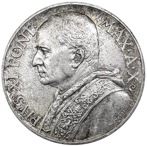 reverse: Vaticano Pio XI 10 Lire argento 1931 QFDC