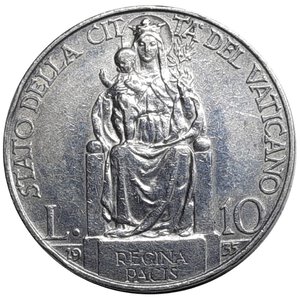 obverse: Vaticano Pio XI 10 Lire argento 1935