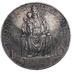 obverse: Vaticano Pio XI 10 Lire argento 1936