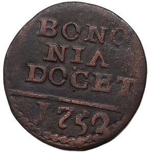 reverse: Bologna ,Stato Pontificio, Benedetto XIV. (1740-1758) Quattrino 1752 