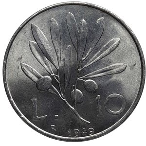 obverse: 10 lire Pegaso 1949 qFDC 