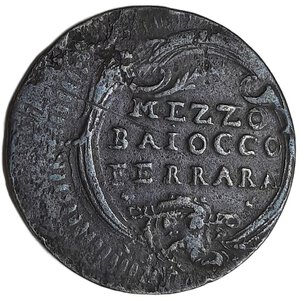 obverse: FERRARA, Stato Pontificio, Benedetto XIV. (1740-1758) Mezzo baiocco