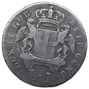 obverse: GENOVA Repubblica,-Dogi biennali 3 fase,1 Lira argento  1794