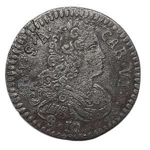 reverse: MANTOVA Carlo VI (1707-1740) 10 Soldi 1733 