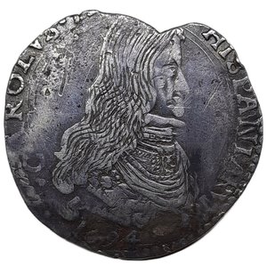 reverse: MILANO , Carlo II (1675-1700) Mezzo Filippo 1694 RR