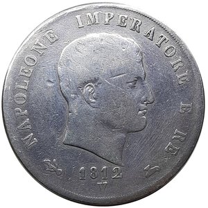 obverse: NAPOLEONE 5 Lire argento 1812 zecca Venezia 