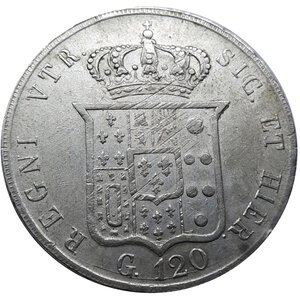obverse: NAPOLI Ferdinando II , 120 grana argento 1856 