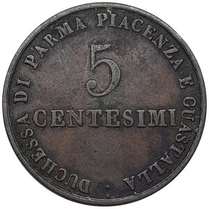 obverse: PARMA Maria Luigia 5 centesimi 1830