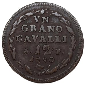 obverse: REGNO DELLE DUE SICILIE  ,Ferdinando IV, 12 cavalli 1790 