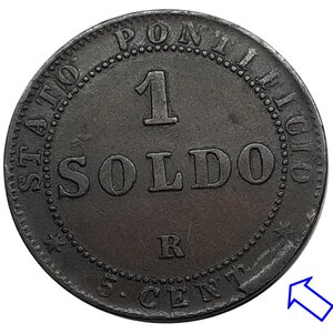 obverse: STATO PONTIFICIO Pio IX, 1 Soldo 1867 Metallo in piu.