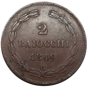 obverse: STATO PONTIFICIO Pio IX ,2 baiocchi 1849 zecca  Bologna 