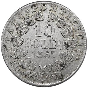 obverse: STATO PONTIFICIO Pio IX ,10 soldi argento 1867
