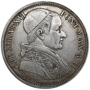 reverse: STATO PONTIFICIO Gregorio XVI ,50 baiocchi argento 1832 zecca Bologna
