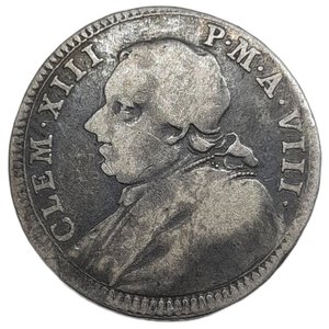 reverse: STATO PONTIFICIO ,Clemente XIII (1758-1769) ,Doppio giulio 1766