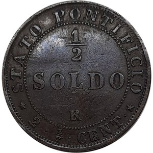 obverse: STATO PONTIFICIO Pio IX, 1/2 Soldo 1867
